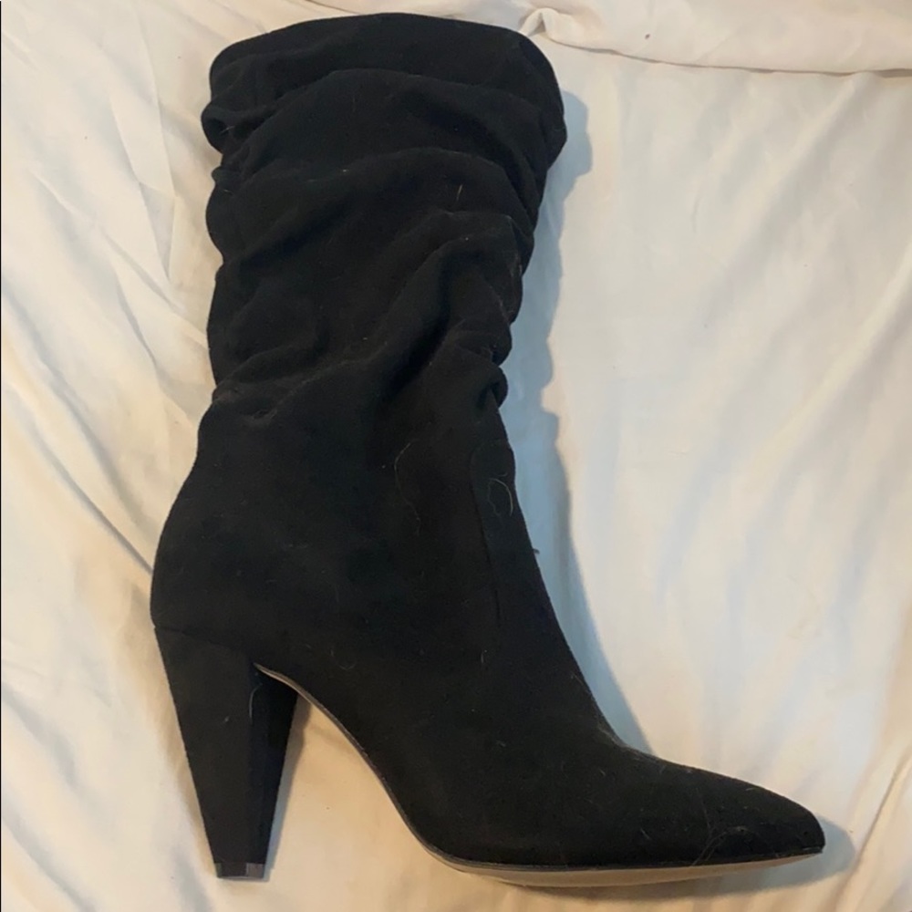 Black suede rubie heeled boots